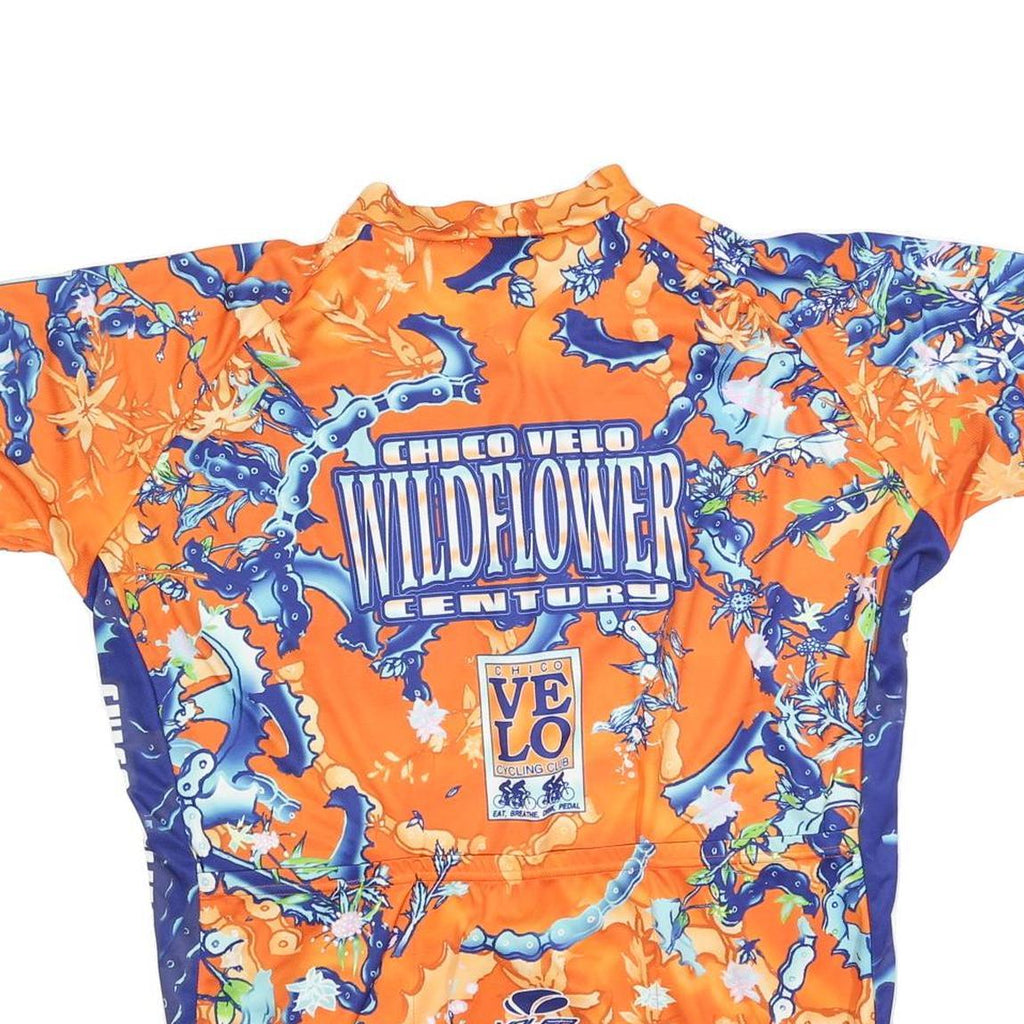 VOLER Mens Orange & Blue Wildflower Century Cycling T-Shirt 3XL Short Sleeve