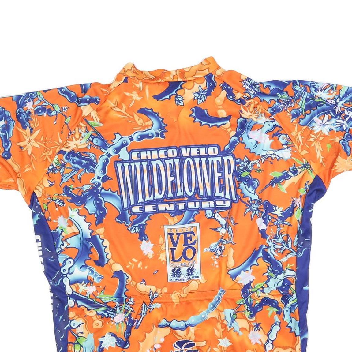 VOLER Mens Orange & Blue Wildflower Century Cycling T-Shirt 3XL Short Sleeve