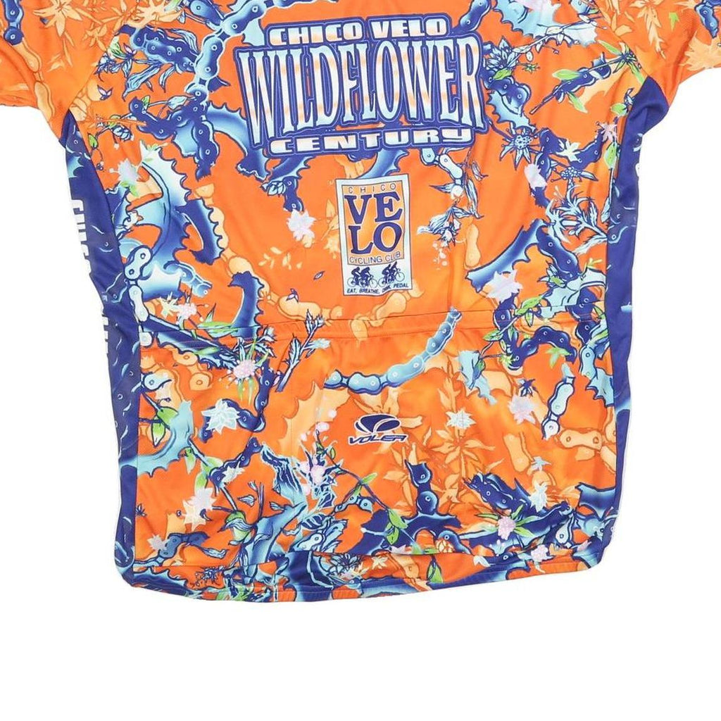 VOLER Mens Orange & Blue Wildflower Century Cycling T-Shirt 3XL Short Sleeve