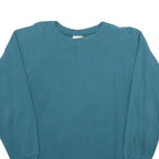 HANES Mens Blue Crew Neck L Sweatshirt Plain Cotton Blend Comfortable Casual