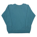 HANES Mens Blue Crew Neck L Sweatshirt Plain Cotton Blend Comfortable Casual
