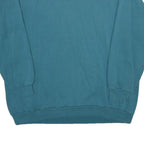 HANES Mens Blue Crew Neck L Sweatshirt Plain Cotton Blend Comfortable Casual