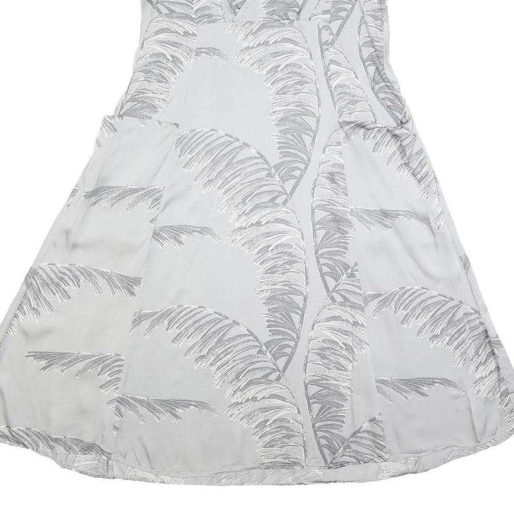 WHISTLES Womens White & Grey Patterned Sleeveless A-Line Viscose Dress UK 10