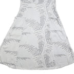 WHISTLES Womens White & Grey Patterned Sleeveless A-Line Viscose Dress UK 10