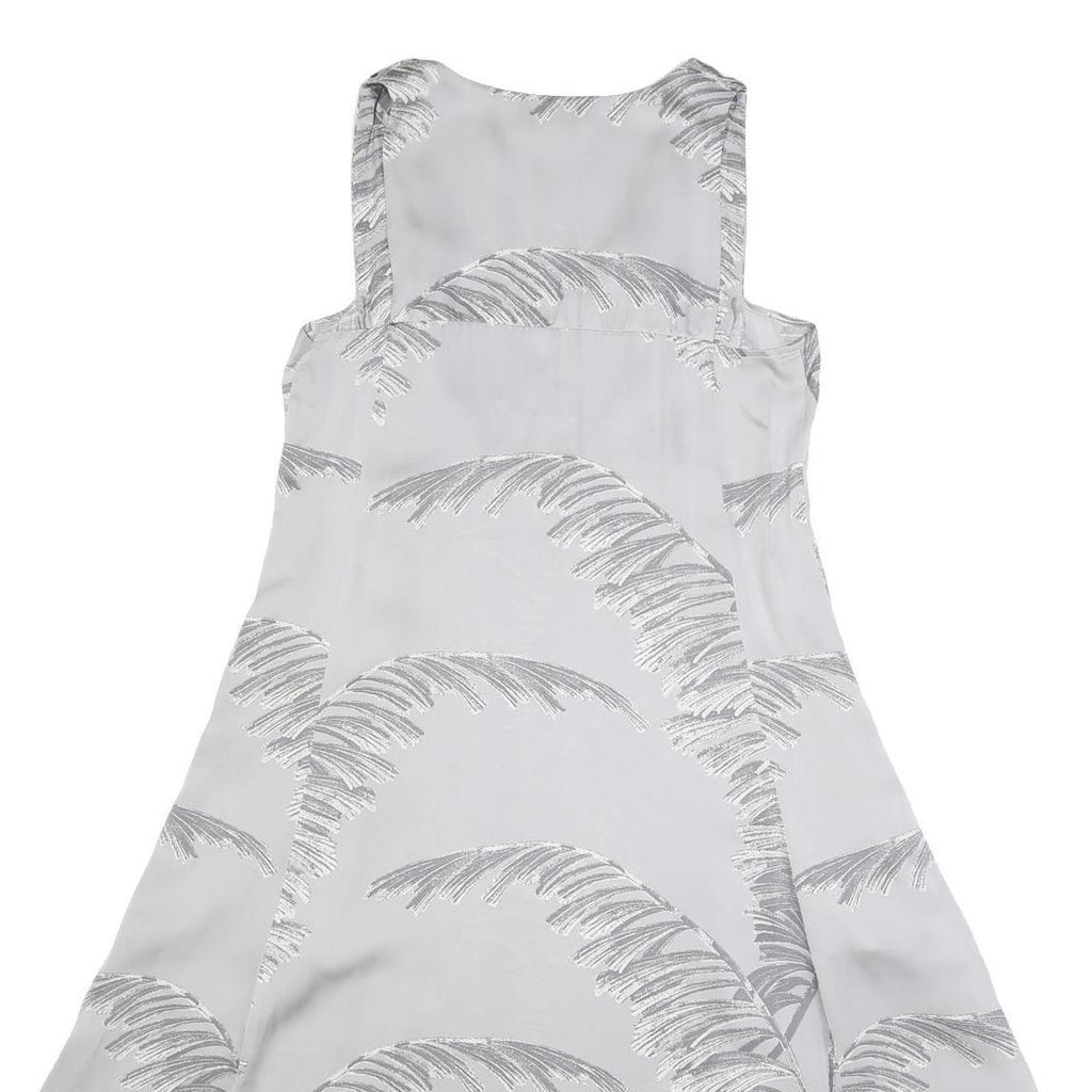 WHISTLES Womens White & Grey Patterned Sleeveless A-Line Viscose Dress UK 10