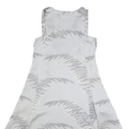 WHISTLES Womens White & Grey Patterned Sleeveless A-Line Viscose Dress UK 10
