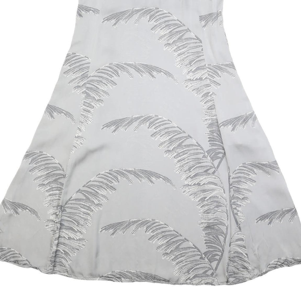WHISTLES Womens White & Grey Patterned Sleeveless A-Line Viscose Dress UK 10