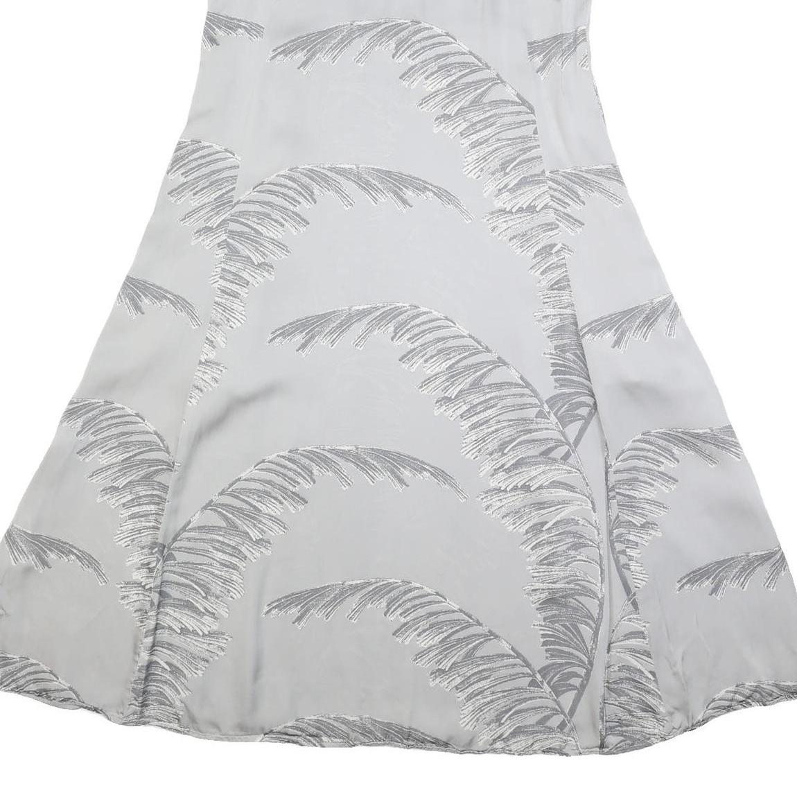 WHISTLES Womens White & Grey Patterned Sleeveless A-Line Viscose Dress UK 10