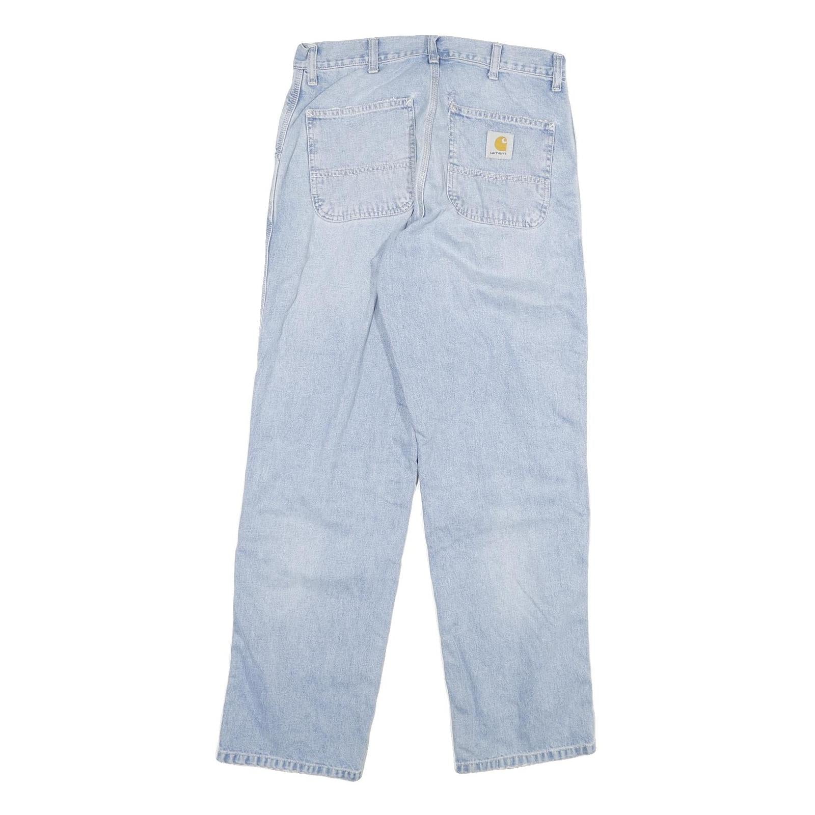 CARHARTT Mens Regular Fit Denim Light Blue Jeans W28 L32 Durable Cotton Blend