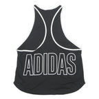 ADIDAS Womens Black & White Graphic T-Shirt L Sleeveless Round Neck Sportswear