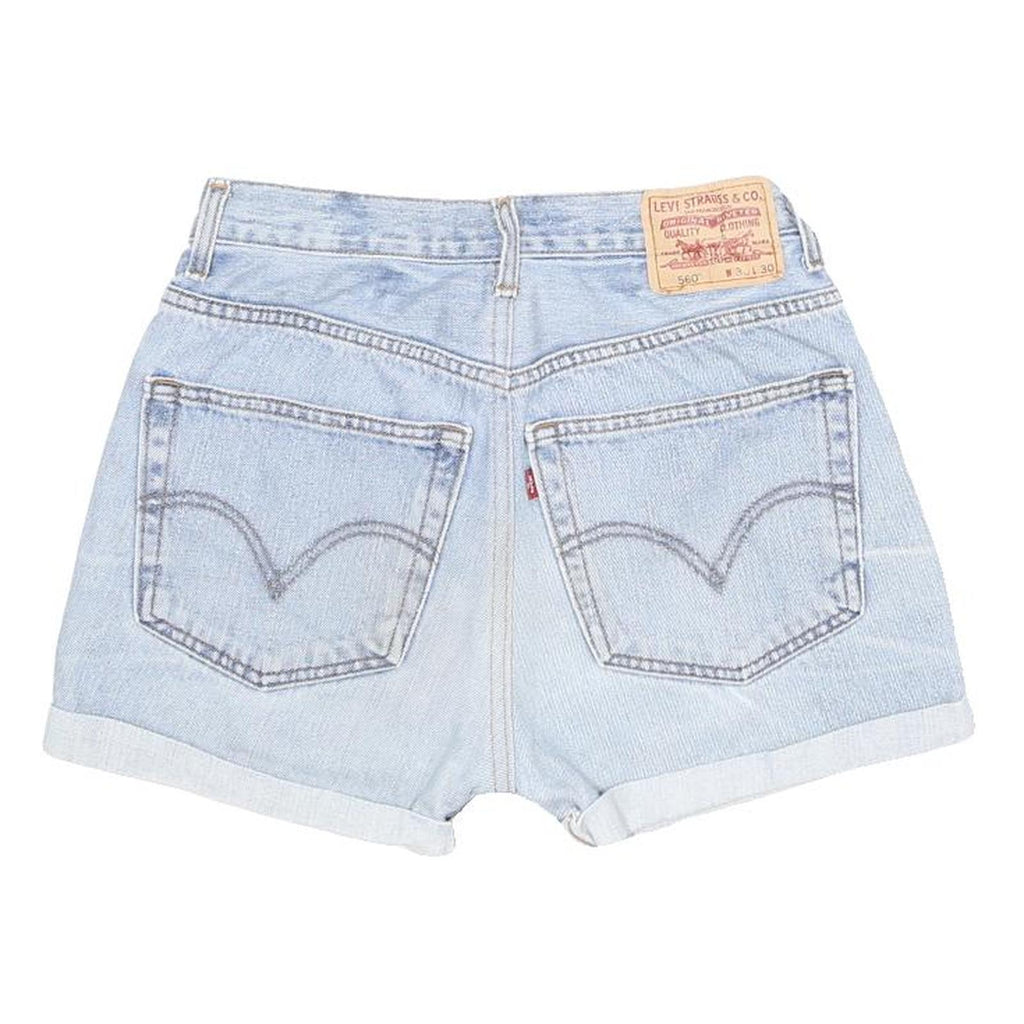 LEVI'S Womens Denim Blue Casual Shorts S W27 Rolled Hem Button Closure Five