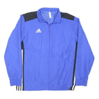 ADIDAS Mens Blue Black Zip Jacket M Polyester Blend Plain Sports Logo