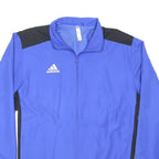 ADIDAS Mens Blue Black Zip Jacket M Polyester Blend Plain Sports Logo
