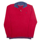 NAUTICA Mens Jumper Red 1/4 Zip Tight Knit S