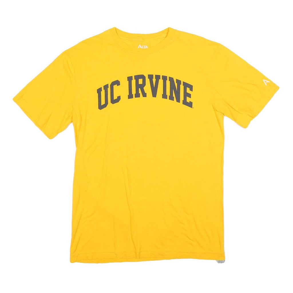 ALTA Mens Yellow UC Irvine Graphic T-Shirt M Short Sleeve Crew Neck