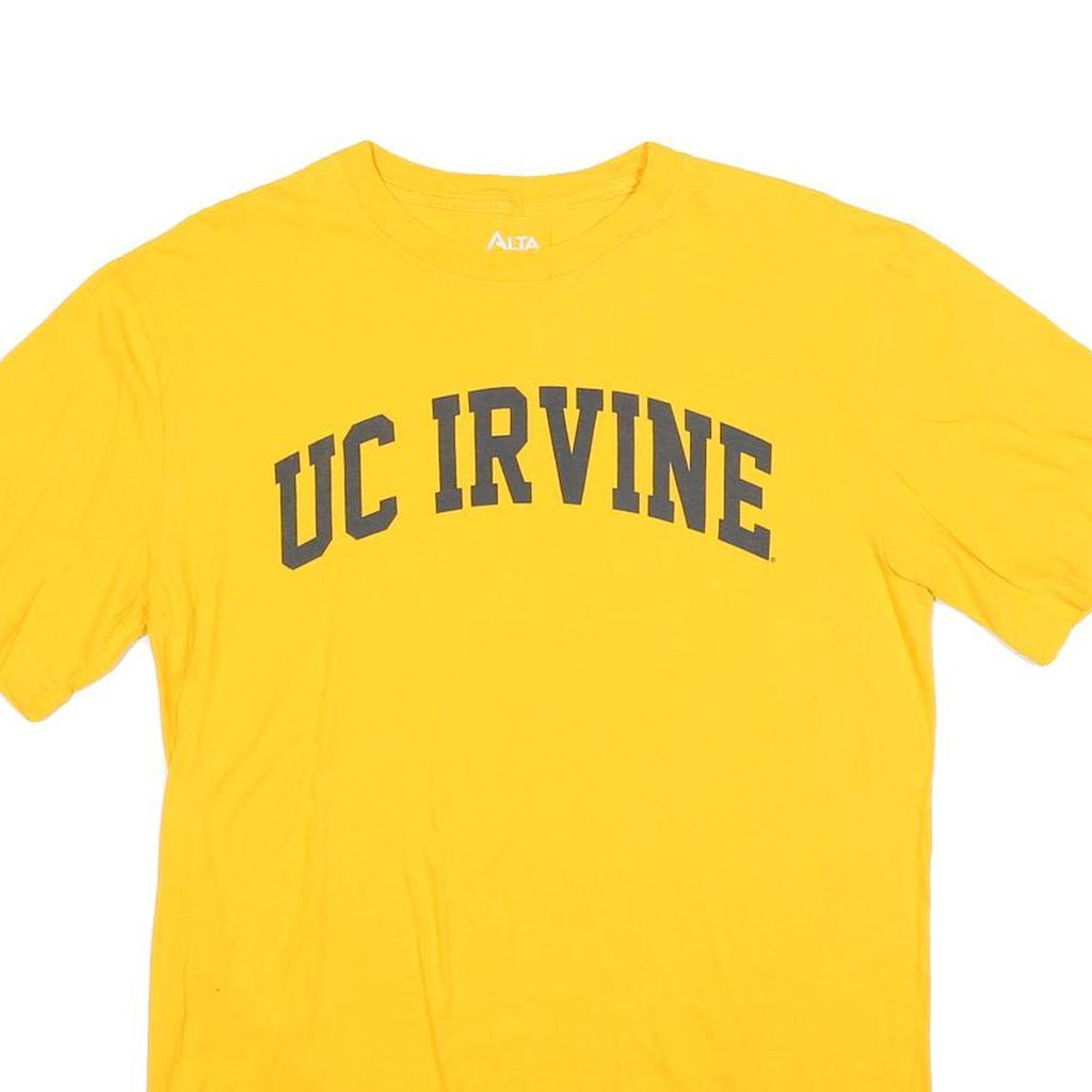 ALTA Mens Yellow UC Irvine Graphic T-Shirt M Short Sleeve Crew Neck