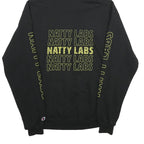 CHAMPION Mens Black Natty Labs Cotton Blend Pullover Hoodie L Hooded Sweatshirt