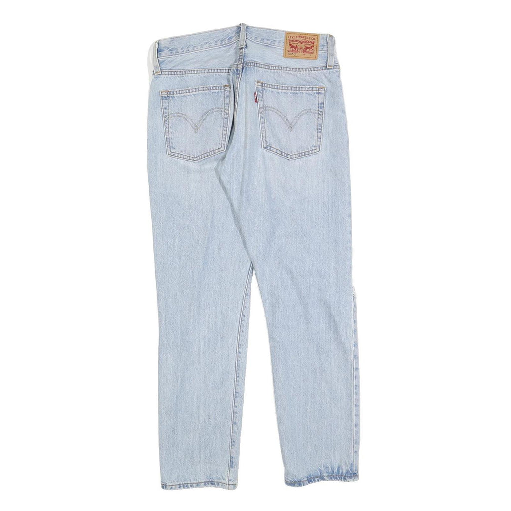LEVI'S 501CT Womens Jeans Blue Classic Straight Denim Light W28 L27 Ripped