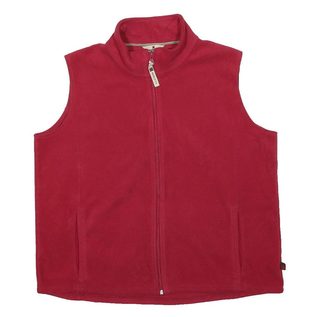 WOOLRICH Womens Red Fleece Zip Up XL Sleeveless Outdoor Vest Jacket Comfortable