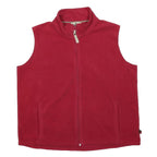 WOOLRICH Womens Red Fleece Zip Up XL Sleeveless Outdoor Vest Jacket Comfortable