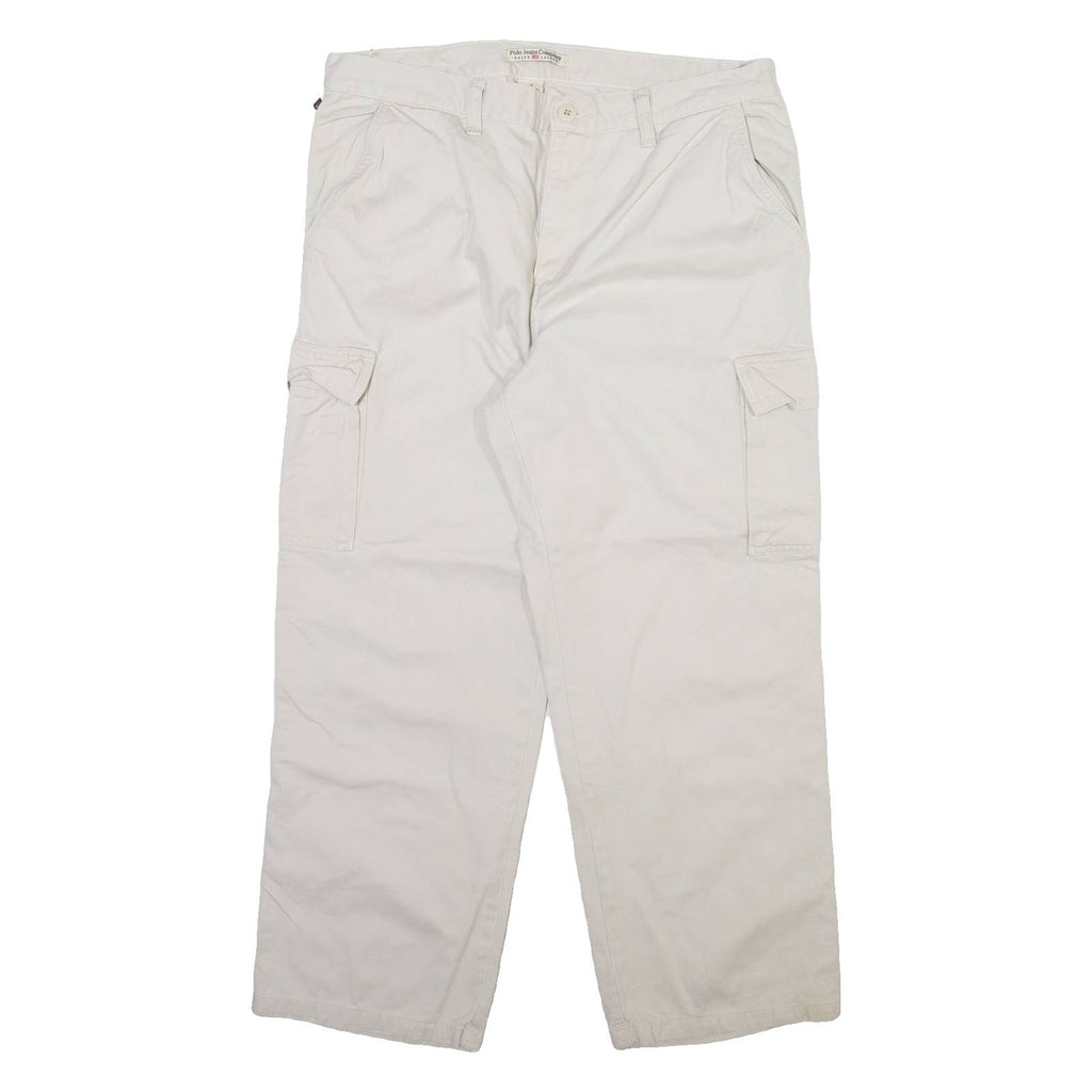 RALPH LAUREN POLO JEANS COMPANY Cargo Womens Trousers Beige Straight W34 L26