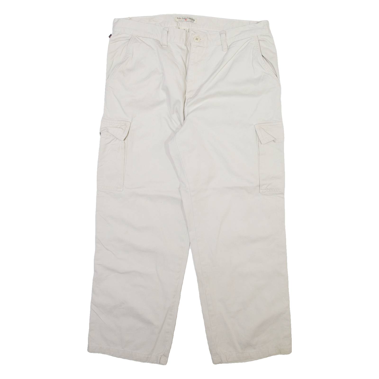 RALPH LAUREN POLO JEANS COMPANY Cargo Womens Trousers Beige Straight W34 L26