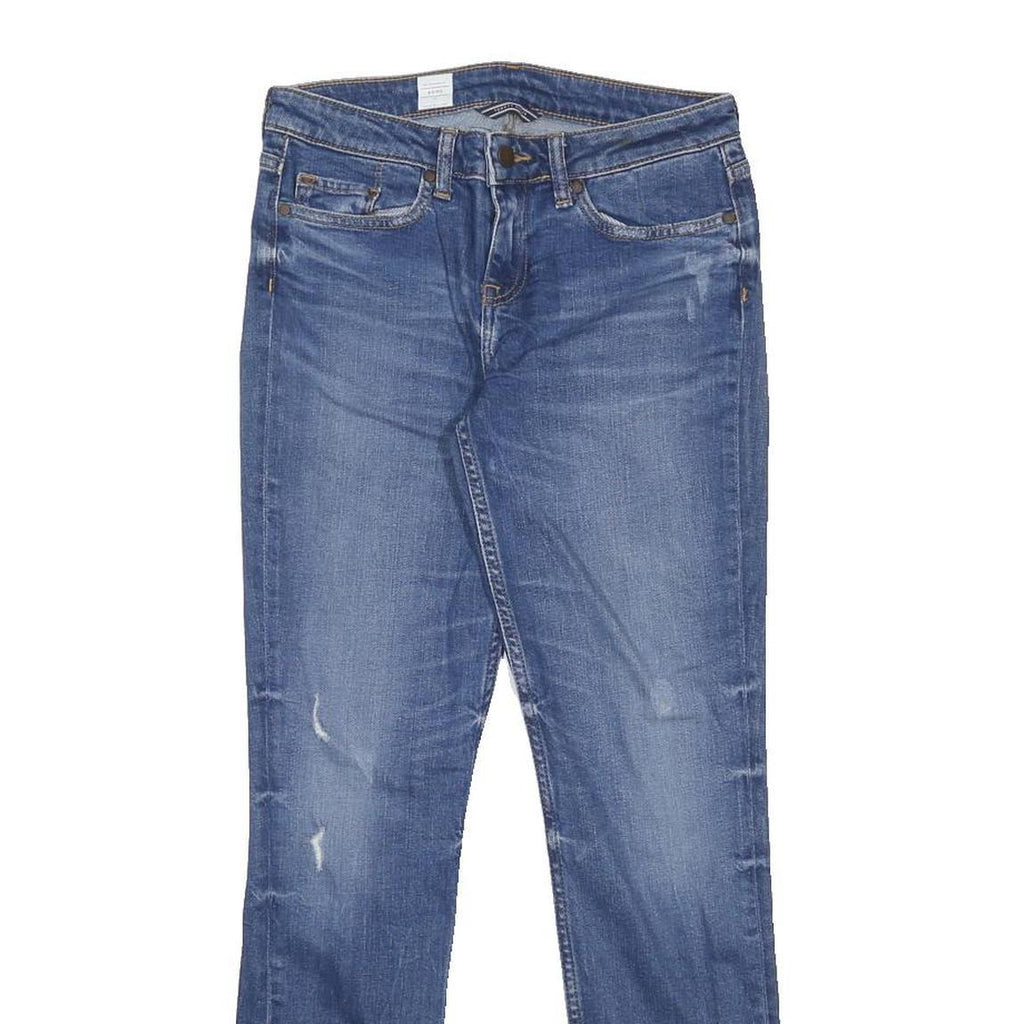 TOMMY HILFIGER Mens Slim Blue Jeans Denim W27 L28 Distressed Zip Closure
