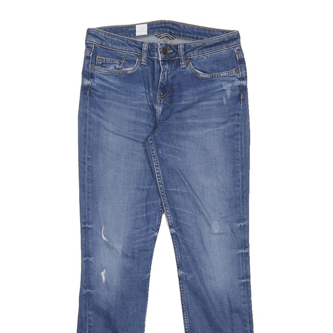 TOMMY HILFIGER Mens Slim Blue Jeans Denim W27 L28 Distressed Zip Closure