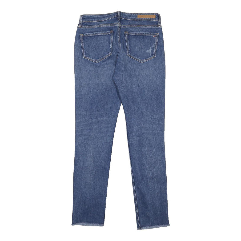 TOMMY HILFIGER Mens Slim Blue Jeans Denim W27 L28 Distressed Zip Closure