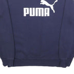 PUMA Mens Blue Crew Neck Sweatshirt S Cotton Blend Pullover Sport Casual