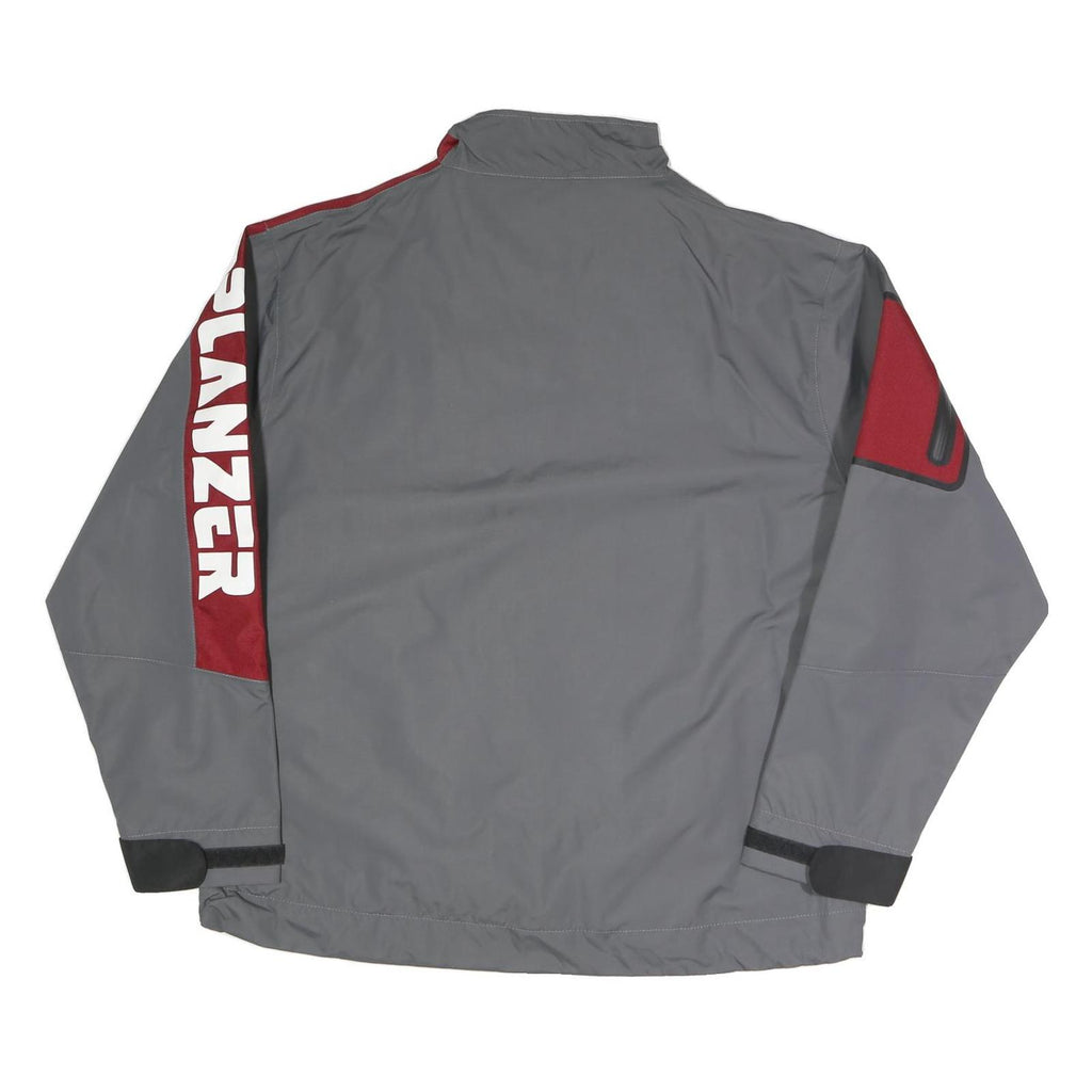 Mens Grey & Burgundy Plain Polyester Blend Zip Jacket XL Lightweight Water