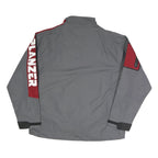 Mens Grey & Burgundy Plain Polyester Blend Zip Jacket XL Lightweight Water