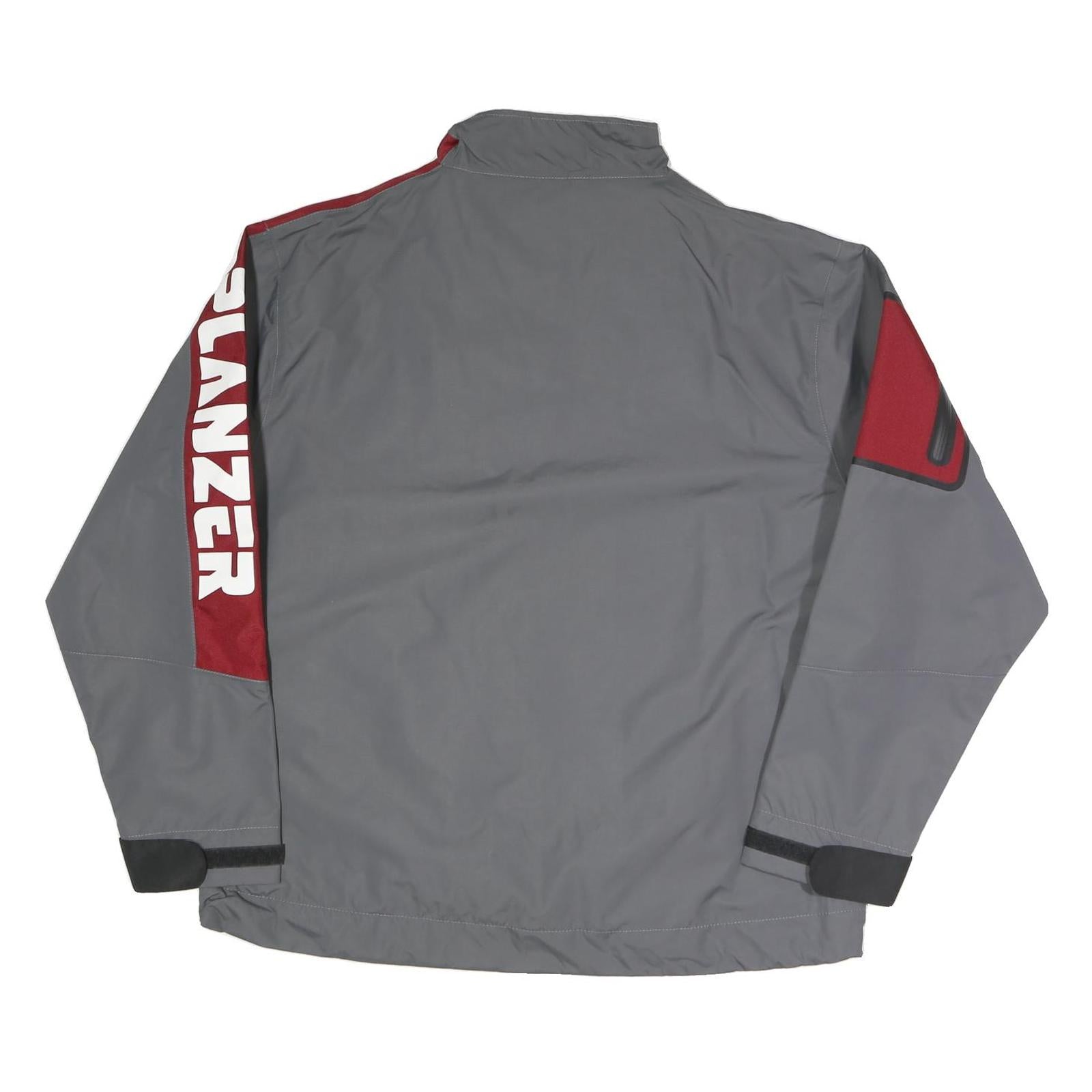 Mens Grey & Burgundy Plain Polyester Blend Zip Jacket XL Lightweight Water