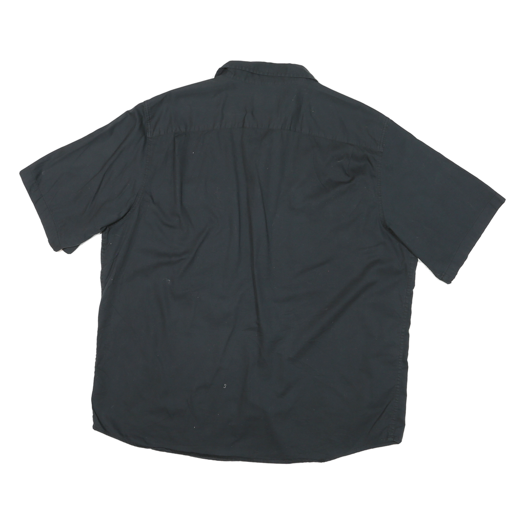 WRANGLER Mens Black Short Sleeve Cotton Blend Shirt XL Casual Button Pocket