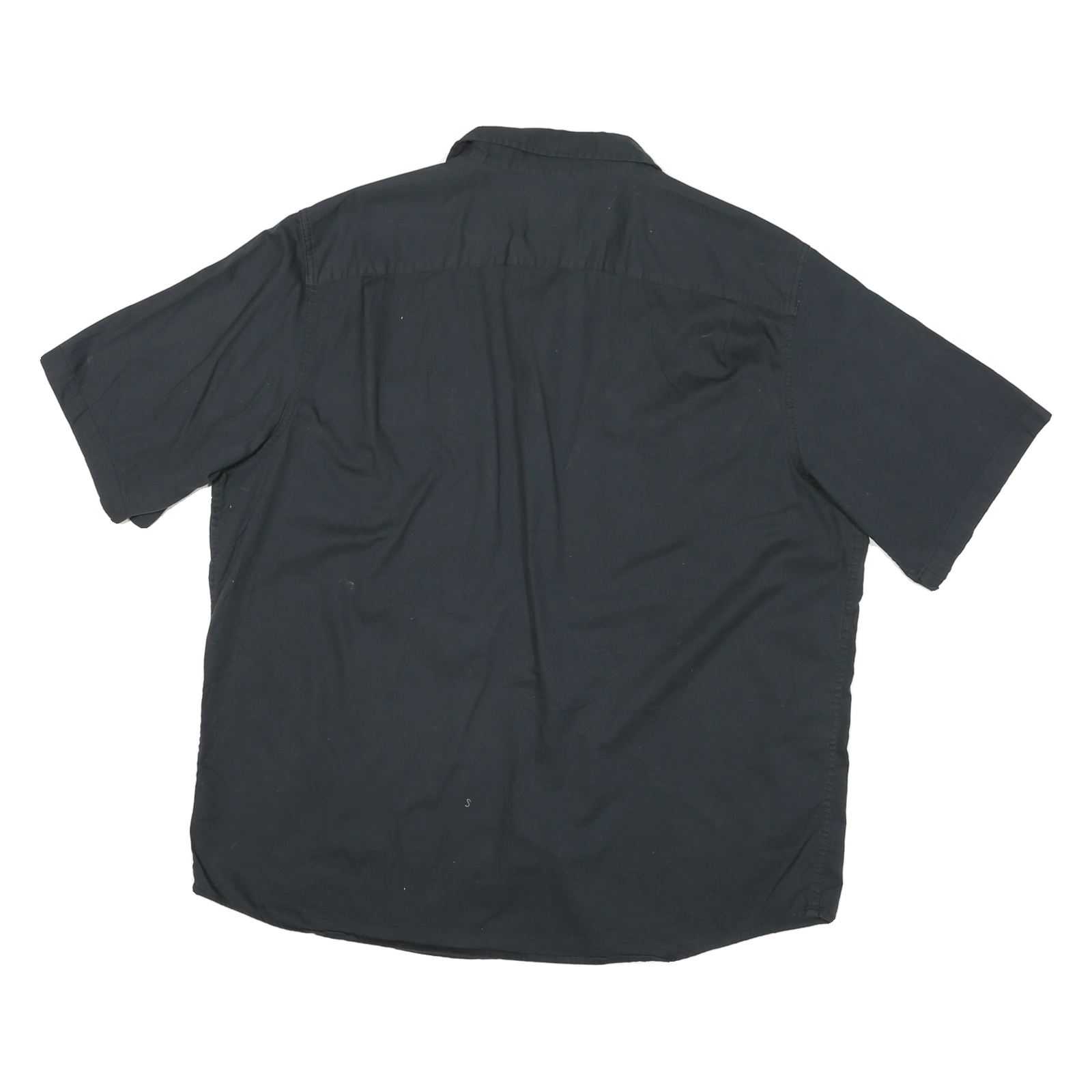 WRANGLER Mens Black Short Sleeve Cotton Blend Shirt XL Casual Button Pocket