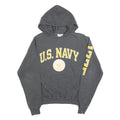 CHAMPION Mens Grey U.S. Navy Pullover Hoodie S Cotton Blend Casual
