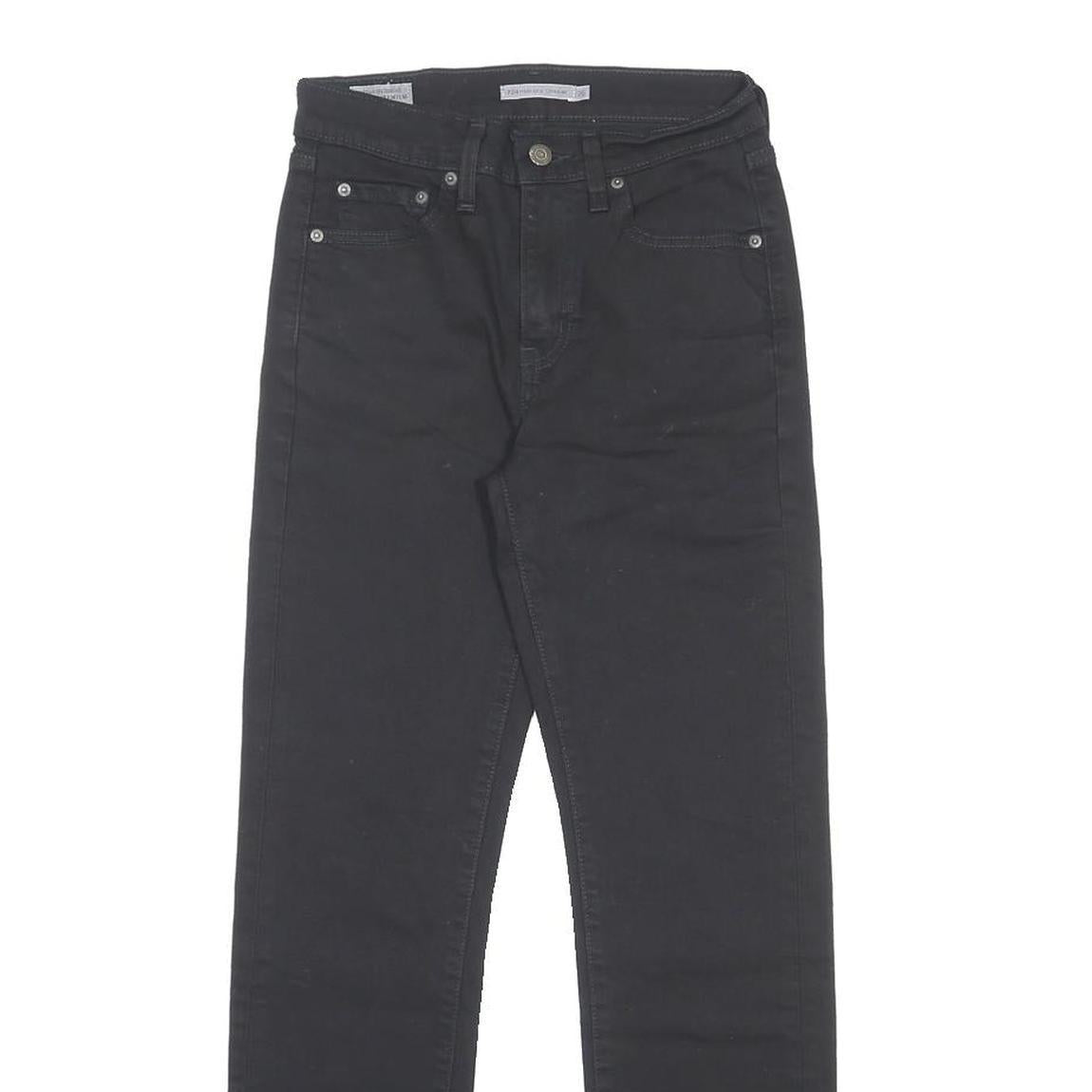 LEVI'S 724 Womens Jeans Black Slim Skinny Denim W26 L30 Stretch Slim Fit