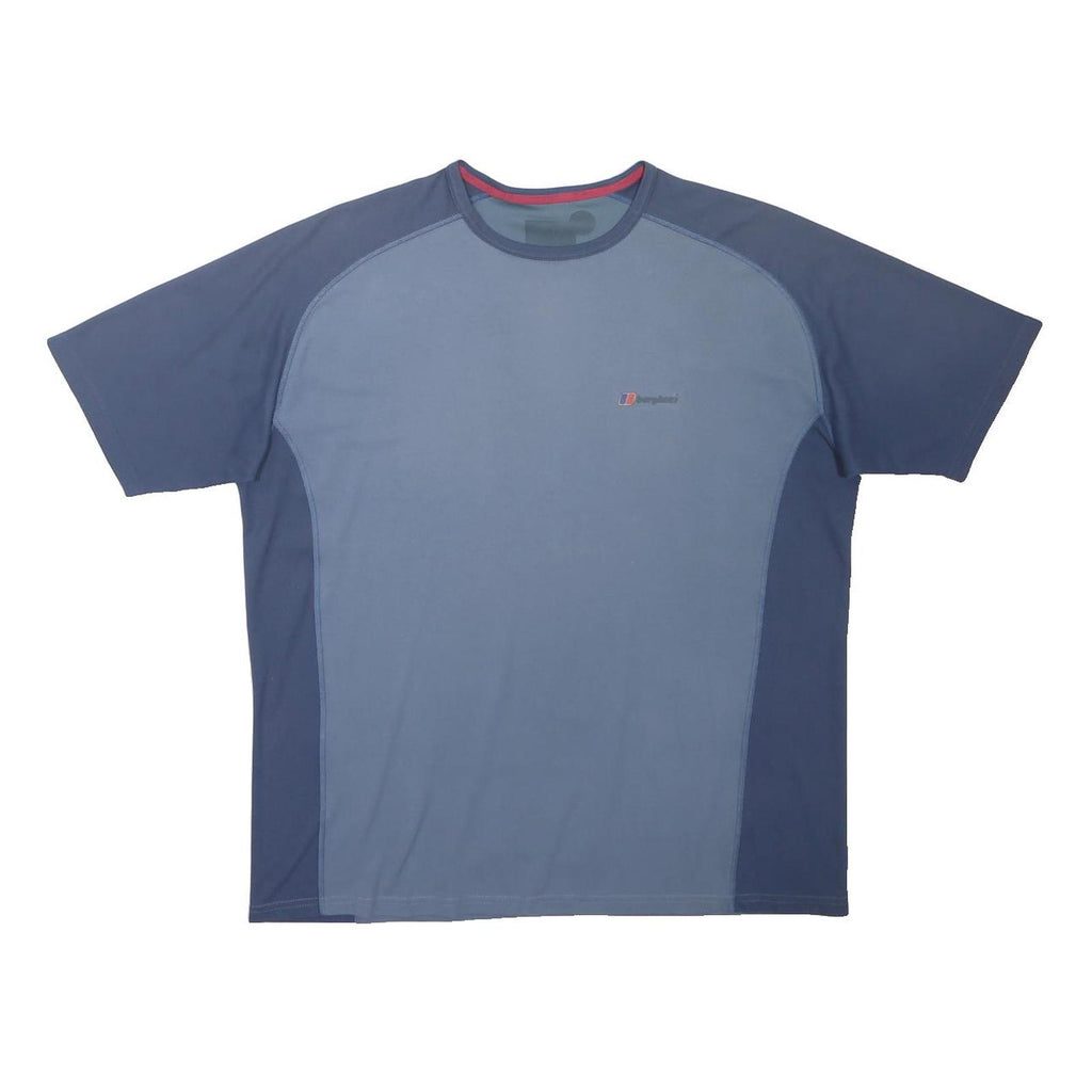 BERGHAUS Mens Blue Polyester Blend T-Shirt XL Short Sleeve Crew Neck Outdoor