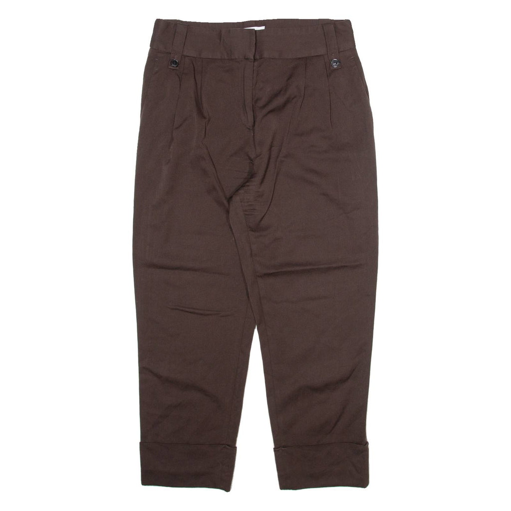 REISS Womens Trousers Brown Relaxed Tapered Wool W30 L24