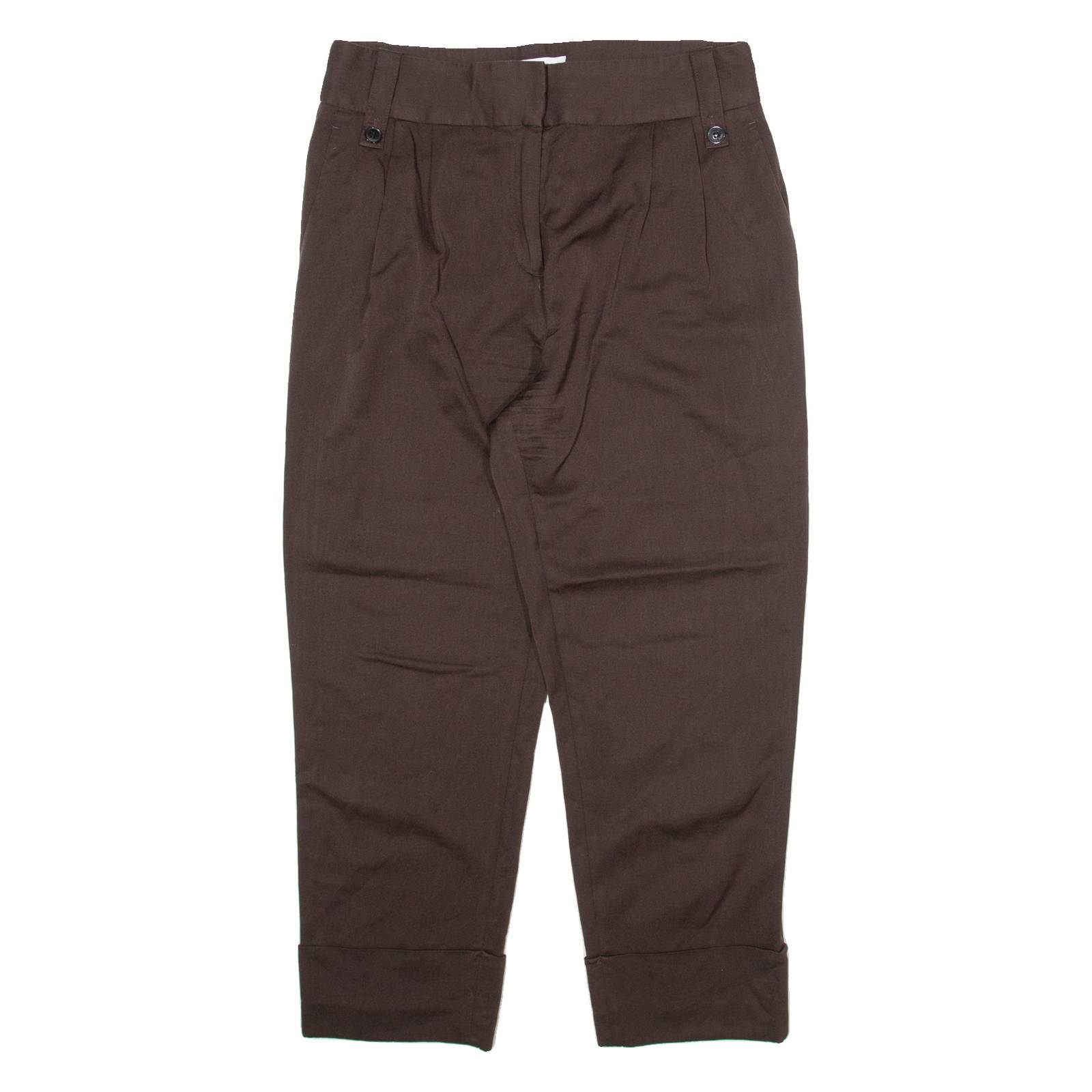 REISS Womens Trousers Brown Relaxed Tapered Wool W30 L24