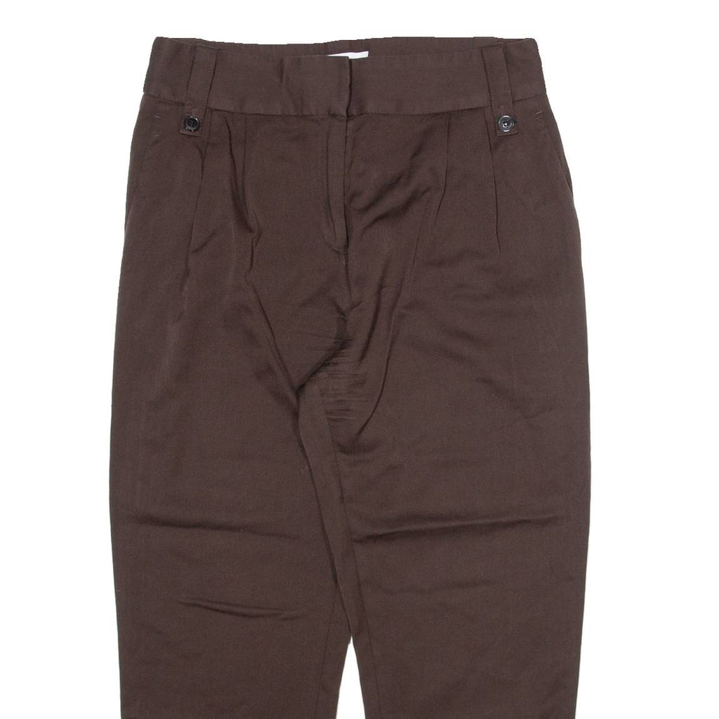 REISS Womens Trousers Brown Relaxed Tapered Wool W30 L24