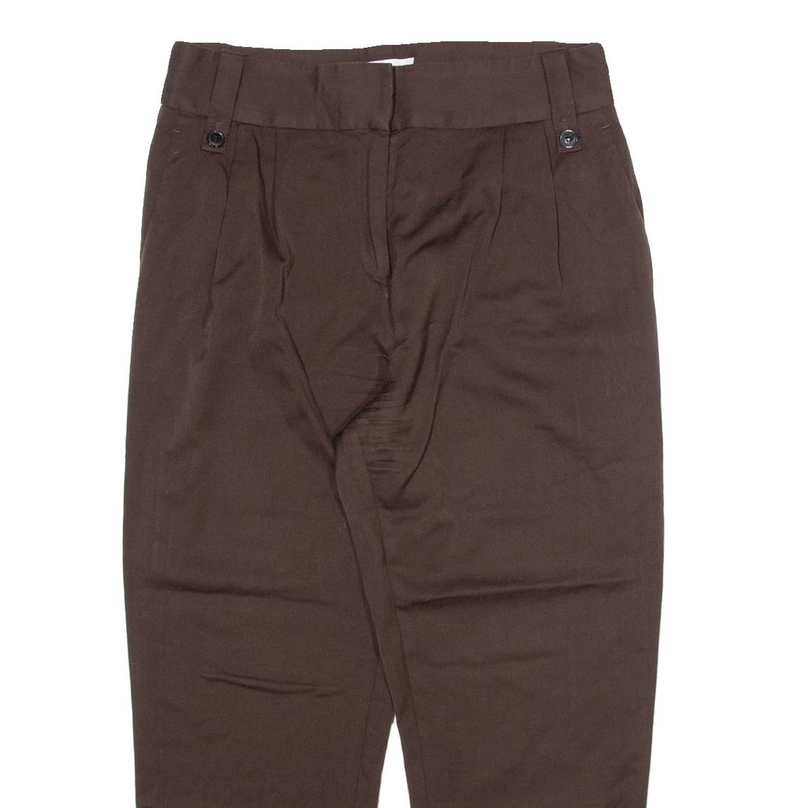 REISS Womens Trousers Brown Relaxed Tapered Wool W30 L24