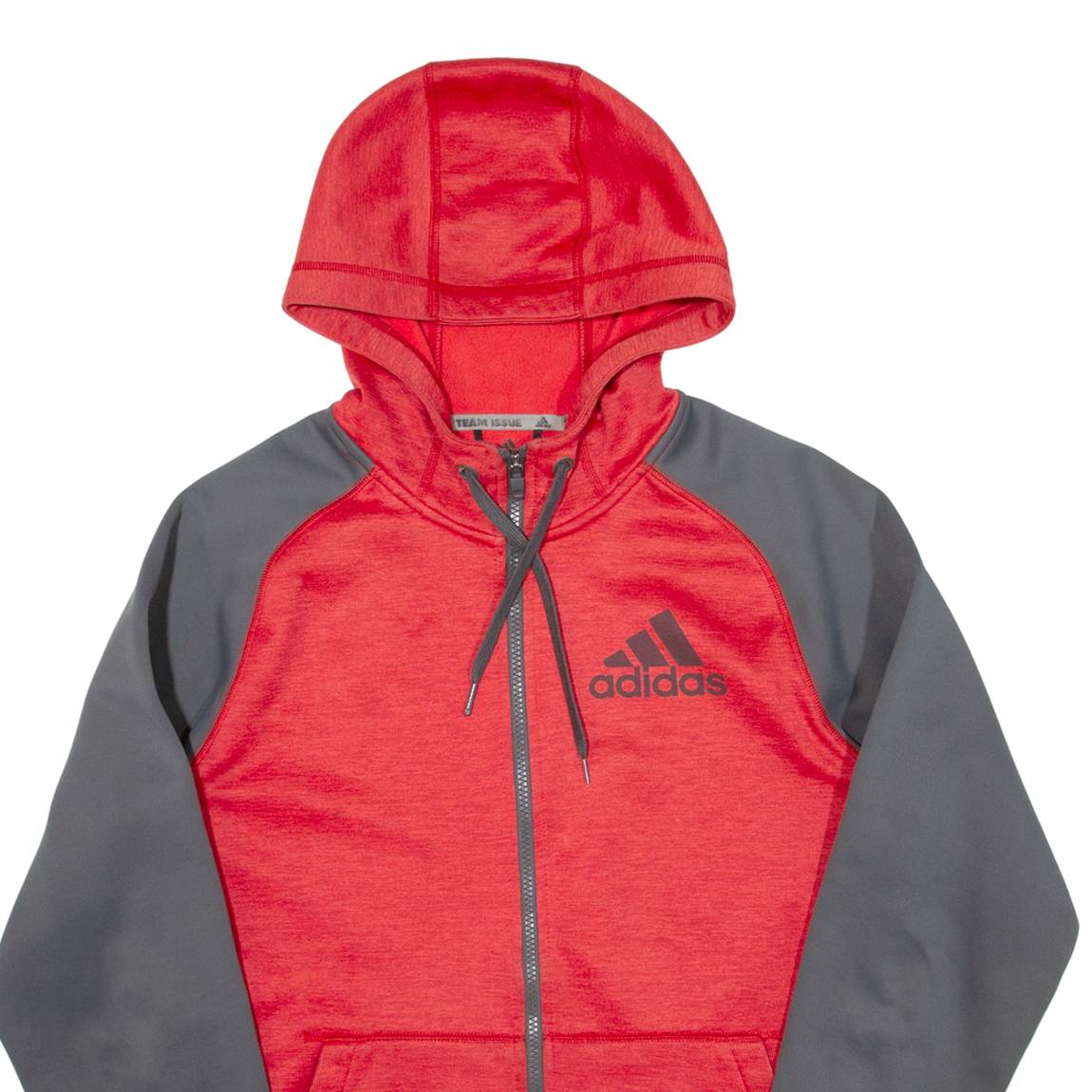 ADIDAS Mens Red Hoodie Full Zip S