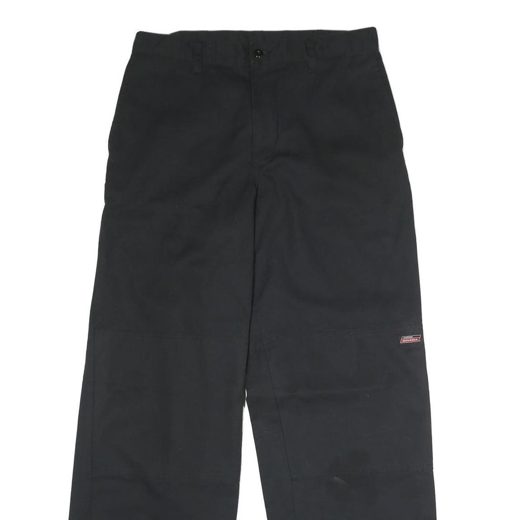 DICKIES Mens Black Regular Fit Straight Leg Trousers W32 L32 Workwear Zip