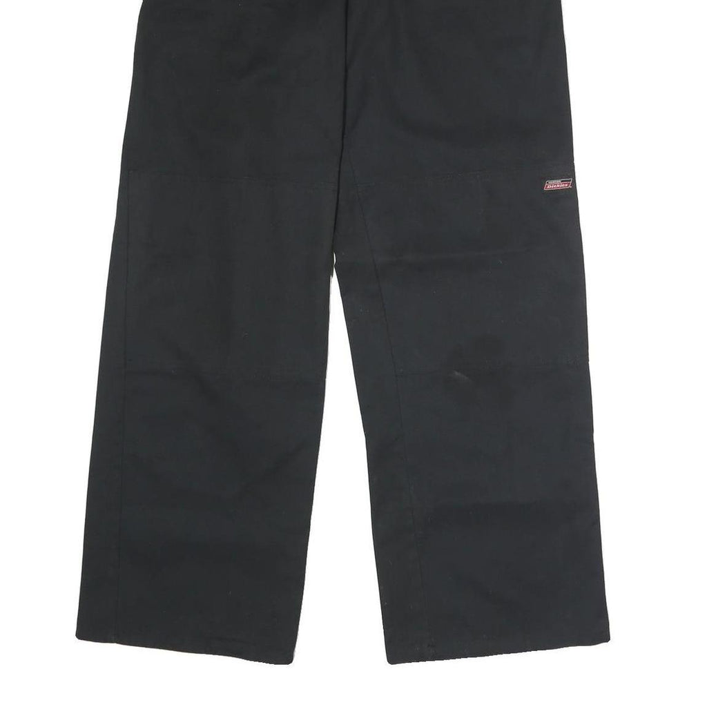 DICKIES Mens Black Regular Fit Straight Leg Trousers W32 L32 Workwear Zip