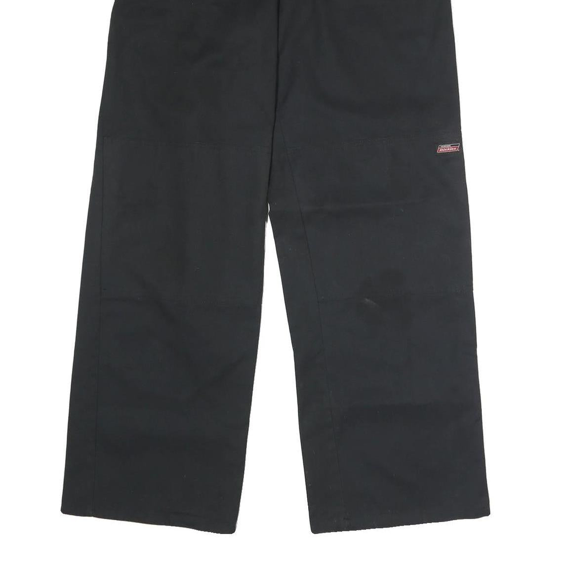 DICKIES Mens Black Regular Fit Straight Leg Trousers W32 L32 Workwear Zip