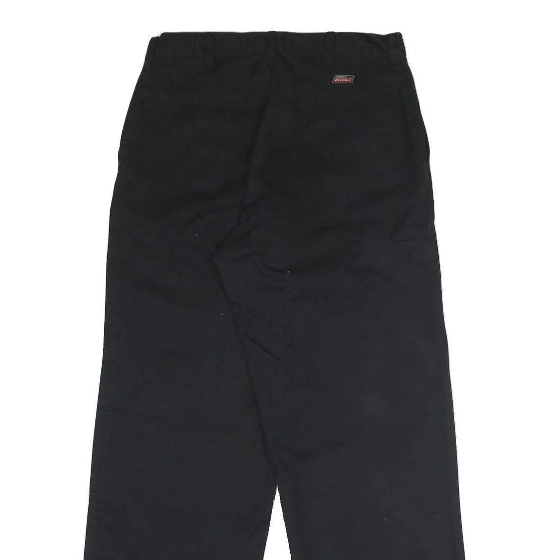 DICKIES Mens Black Regular Fit Straight Leg Trousers W32 L32 Workwear Zip