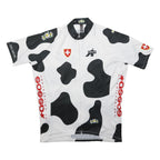 ASSOS Mens White & Black Cycling Jersey XL Short Sleeve Crew Neck Swiss Graphic