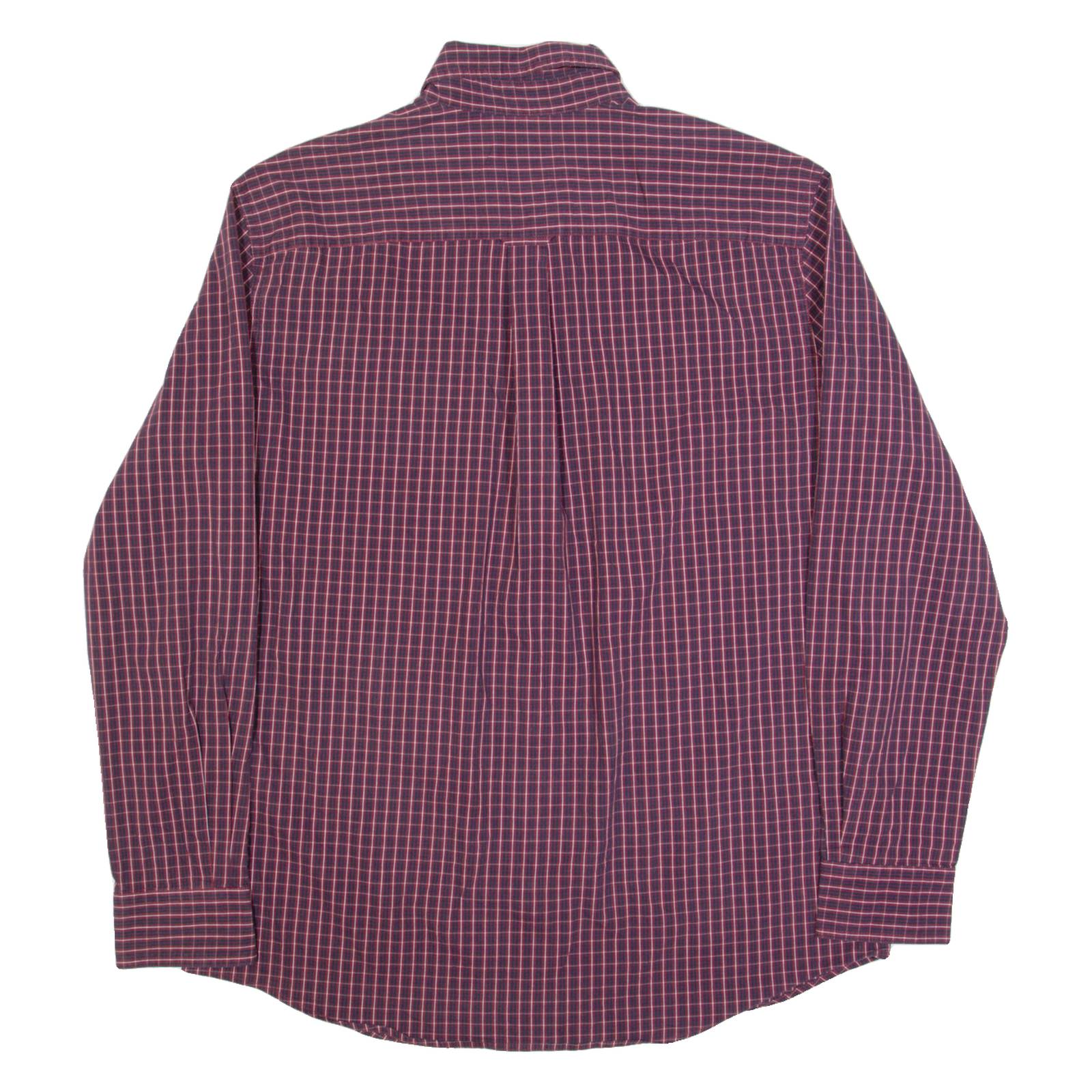 CHAPS Mens Shirt Red Check Long Sleeve L