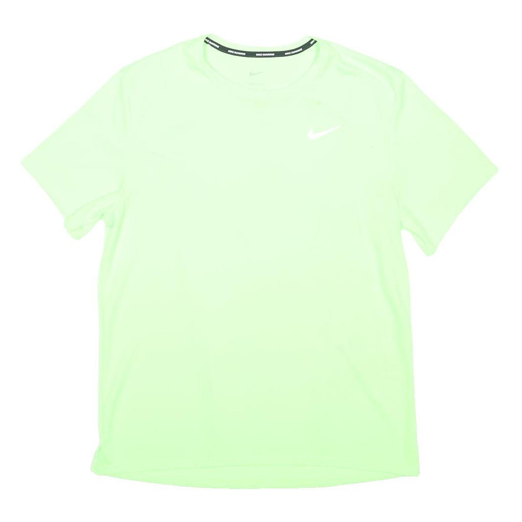 NIKE Mens Green Polyester Blend T-Shirt M Short Sleeve Crew Neck Sports